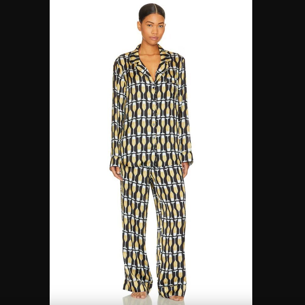 Show Me Your Mumu Classic PJ Set, Champagne Silky, Size Small